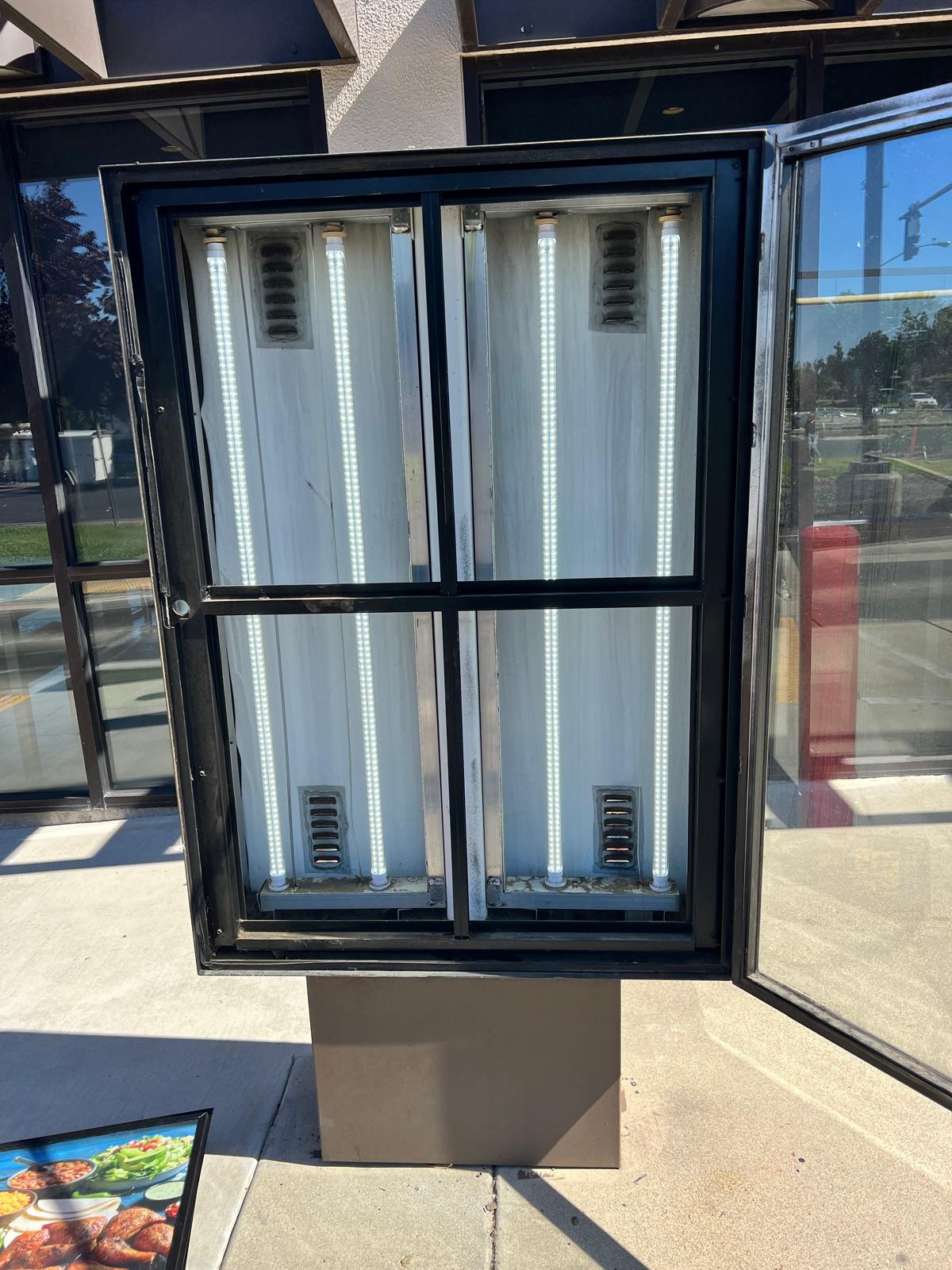 Completed drive-through menu sign LED upgrade