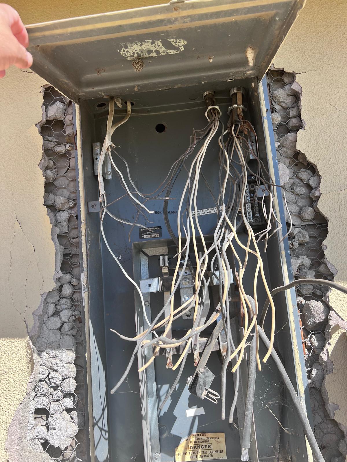 Residential electrical project before work began