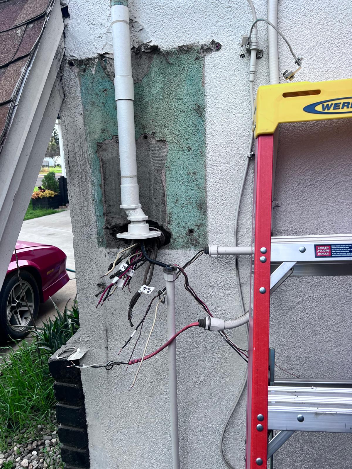 Residential electrical installation in progress